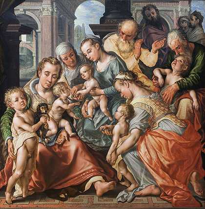 神圣的亲属关系`The Holy Kinship (1567) by Joachim Beuckelaer