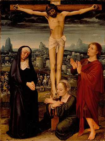 受难`The Crucifixion (circa 1525) by Adriaen Isenbrant