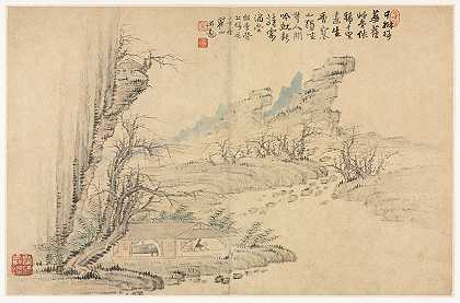 历代大师之后的各种风格的风景画1`Landscapes in Various Styles after Old Masters 1 (1690) by Mei Qing