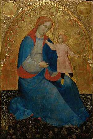 圣母与孩子（谦逊的圣母）`The Madonna And Child (;madonna Of Humility) by Jacobello del Fiore