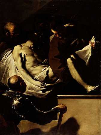 基督的埋葬`Entombment Of Christ (ca. between 1659 and 1660) by Luca Giordano