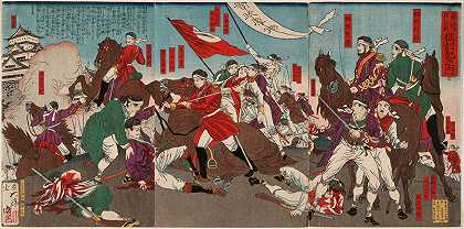 村田三介之死`The Death of Murata Sansuke (1877) by Tsukioka Yoshitoshi