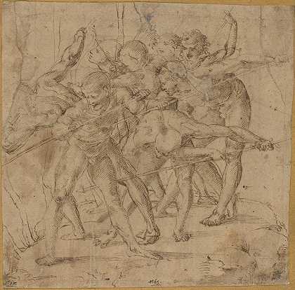 战场`Battle Scene by Girolamo Genga