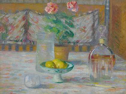 西奥多·厄尔·巴特勒的《柠檬静物》`Still Life with Lemons (circa 1895) by Theodore Earl Butler