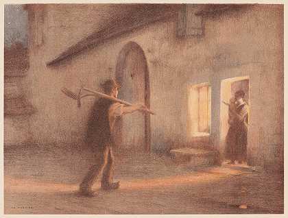 返回字段`Le retour des champs (ca. 1898) by Jules Alexis Muenier