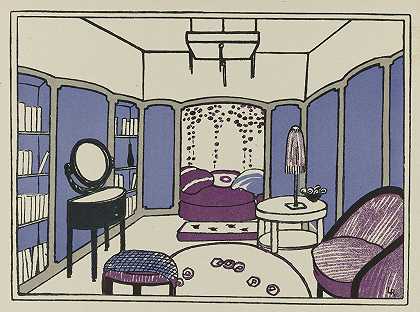 家具和内饰`Furnishings and Interiors (1921) by Lucie Renaudot