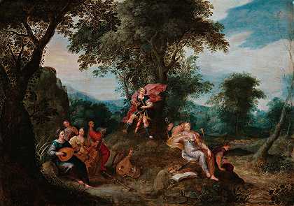 阿波罗与缪斯女神`Apollo And The Muses by Frans Francken the Younger