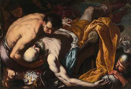 约西亚国王之死`The death of King Josiah by Antonio Zanchi