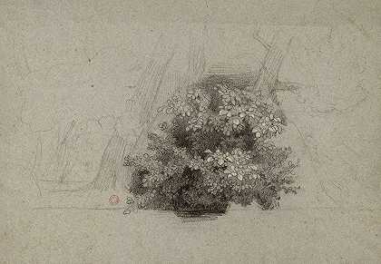 树叶。`Feuillage. (19th century) by Jean-Achille Benouville