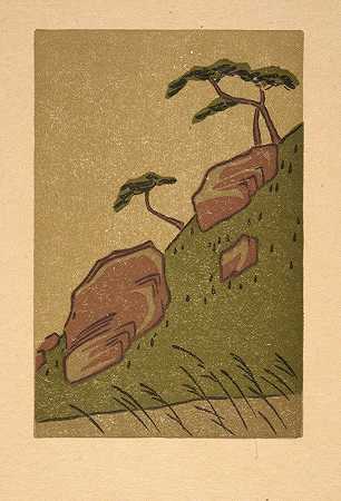 伊普斯维奇印刷来自Hiroshige的配色方案，1号`Ipswich Prints; Color Scheme From Hiroshige, No. 1 (1902) by Arthur Wesley Dow