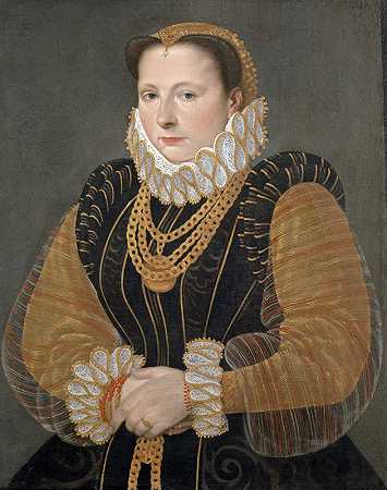 伊娃·冯·莱因费尔登女司机肖像`Portrait of Eva Truchsess von Rheinfelden (1580) by Hans Bock the Elder