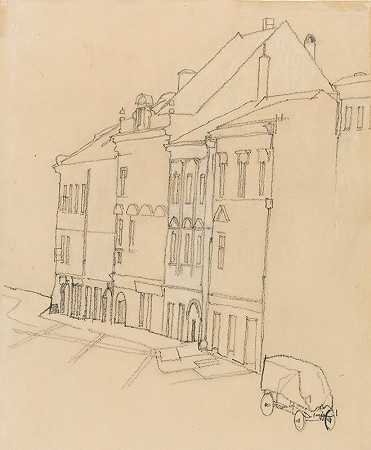 克鲁马的HÄUSER（克鲁马的房屋）`HÄUSER IN KRUMAU (HOUSES IN KRUMAU) (1918) by Egon Schiele