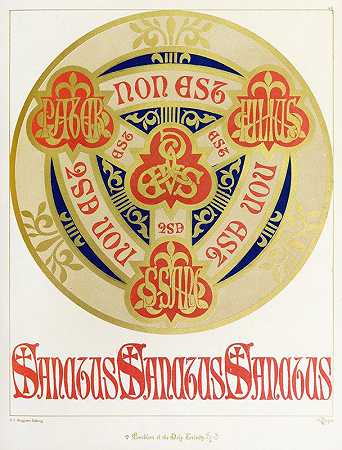 最神圣的三位一体的象征`Emblem of the most Holy Trinity (1846) by Augustus Pugin