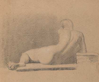 对一个躺着的裸体人像的研究`Study of a Reclining, Nude Figure (1806) by Benjamin Robert Haydon