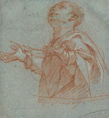 仰望着的男孩`A Boy Gazing Upward in Adoration (c. 1594) by Bartolomeo Cesi