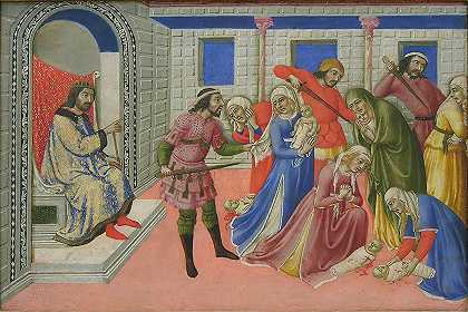 对无辜者的屠杀大约发生在1470年`The Massacre of the Innocents ca. 1470 by Sano di Pietro