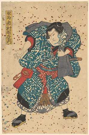 演员一村布泽蒙（扮演一个身份不明的角色）`Actor Ichimura Buzaemon (playing an unidentified role) (19th century) by Utagawa Kunisada (Toyokuni III)
