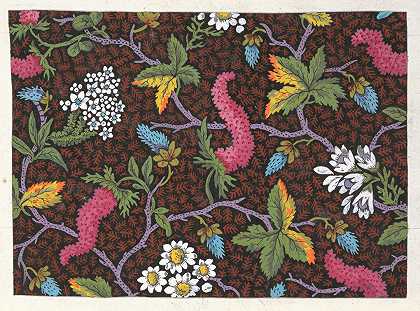 印花纺织品印花设计Pl XXXII`Floral design for printed textile Pl XXXII (1800–1818)