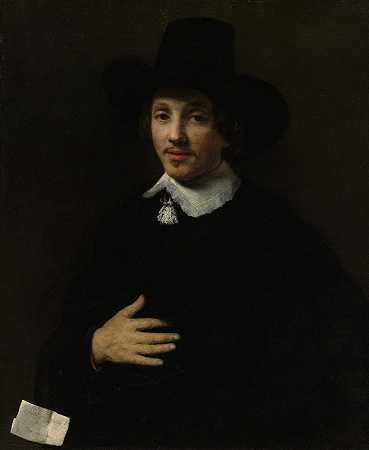 男人肖像`Portrait of a Man (1653) by Willem Drost