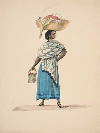 特鲁希略洗衣店`Laundress of Trujillo (ca. 1850) by Francisco Fierro