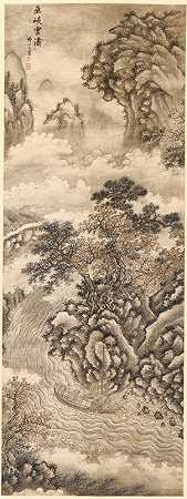 巫峡云涛`Clouds and Waves at the Wu Gorge (c. 1547~67) by Xie Shichen