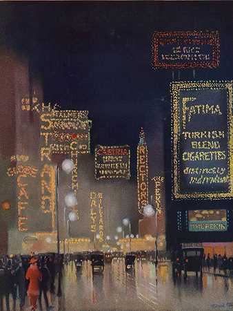 幕布拉开了！`The curtain is up! (1914) by Willard Van Ornum