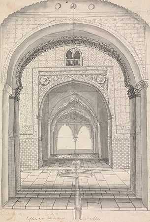 阿罕布拉的两姐妹之塔入口`Entrance of the Torre de las dos Hermanas in the Alhambra (1775 to 1776) by Henry Swinburne