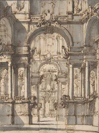 舞台布景设计`Design for a Stage Set (1698–1765) by Giovanni Battista Natali III