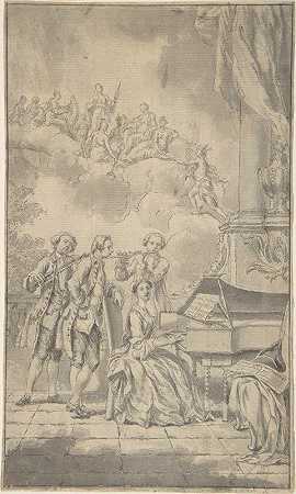 音乐聚会`A Musical Gathering (18th century) by Samuel Wale