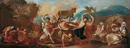 金牛的舞蹈`Der Tanz um das goldene Kalb (1707~1710) by Franz Carl Remp