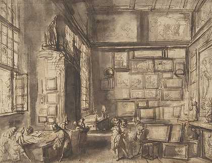 画廊屋内`Interior of a Picture Gallery (ca. 1620) by Hans Jordaens III