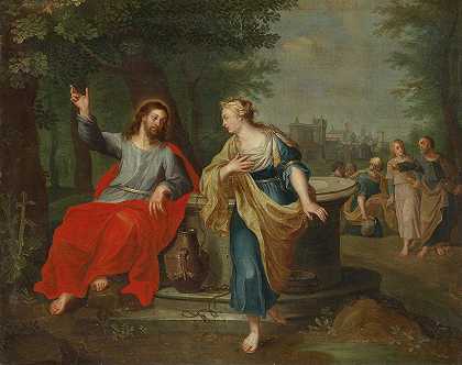 基督和撒马利亚的妇人在井旁`Christ And The Woman Of Samaria At The Well by Follower of Peter Paul Rubens