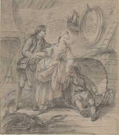 库珀的故事妻子`The Tale of the Coopers Wife (1767) by Pierre-Antoine Baudouin