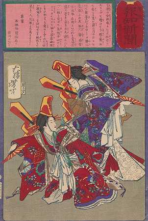 伊玛依舞在吉瓦拉区金佩尔之家表演`Imayō Dance Performed at the Kimpeirō House in the Yoshiwara District (1875) by Tsukioka Yoshitoshi