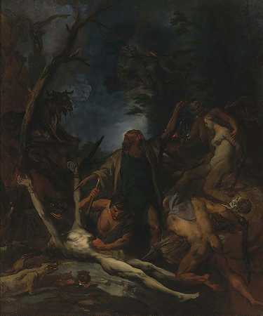 黑人弥撒上的女巫们`Witches At A Black Mass by Ottaviano Dandini