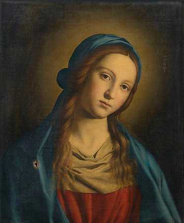 女子`Virgen by Giovanni Battista Salvi da Sassoferrato