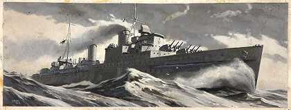 英国巡洋舰`British Cruiser (1944) by Edward Osmond