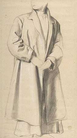 穿着长外套的站姿`Standing Figure in a Long Coat (1828–81) by Romain Cazes
