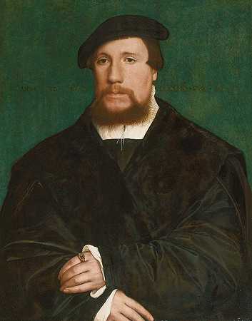 汉萨商人画像`Portrait of a Hanseatic Merchant (1538) by Hans Holbein The Younger
