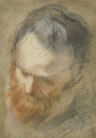 胡子男人的头`Head of a Bearded Man (1579~1582) by Federico Barocci