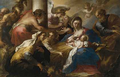 对牧羊人的崇拜`Adoration Of The Shepherds by Valerio Castello