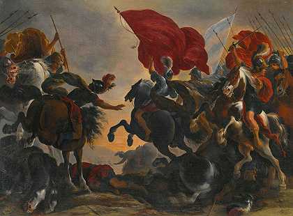 骑兵战场`Cavalry battle scene by Vincent Adriaenssen Leckerbetien