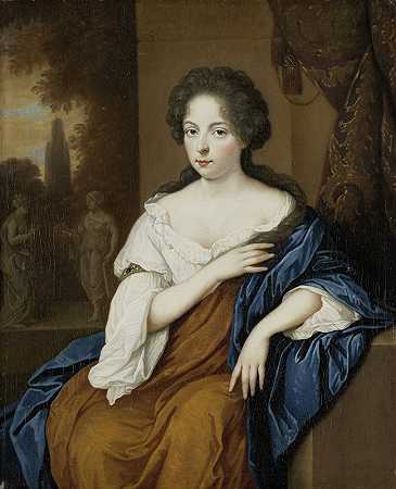 女人的肖像`Portrait of a Woman (1670 ~ 1700) by Johan Van Haensbergen