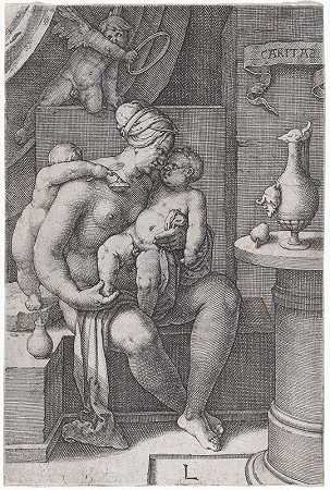 明爱`Caritas (1530) by Lucas Van Leyden