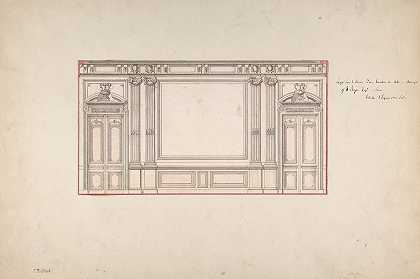 墙板设计`Design for Wall Panelling (19th century) by Charles Monblond