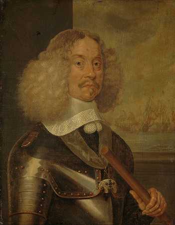 雅各布·范·瓦塞纳尔男爵、奥巴丹勋爵、荷兰和西弗里斯兰海军中将的肖像`Portrait of Jacob Baron van Wassenaer, Lord of Obdam, Lieutenant~Admiral of Holland and West~Friesland (1640 ~ 1665) by Abraham van Westerveld