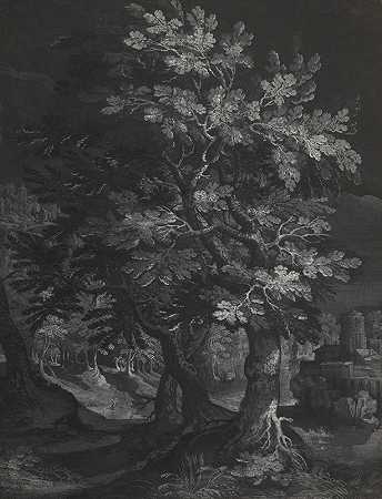 森林景观`Forest Scene (1595–1610) by Circle Of Gillis Van Coninxloo