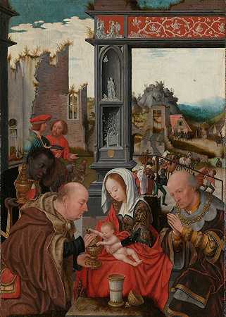 东方三博士的崇拜`The Adoration of the Magi (c. 1520 ~ c. 1525) by Jan Jansz Mostaert