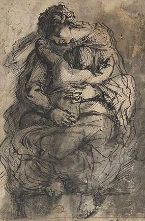 女子和孩子`Virgin and Child (1574–1625) by Giulio Cesare Procaccini