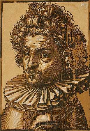 吉利斯·范布林肖像`Portrait of Gillis van Breen (circa 1588) by Hendrick Goltzius